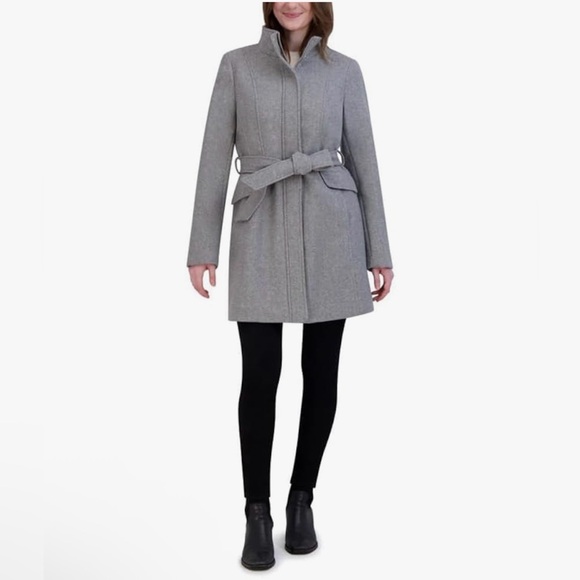 NWT Laundry by Shelli Segal Women's Belted Faux Wool Jacket